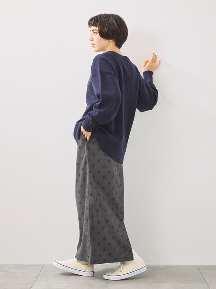 ロゴ刺繍ニットプルオーバー（グレー/レッド/ベージュ/ミント/ネイビー）｜SM2（エスエムツー）通販