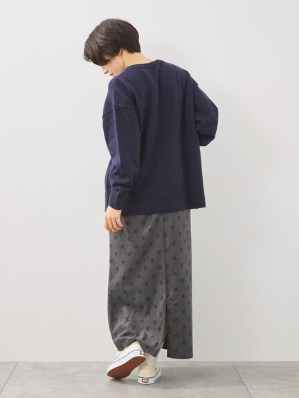 ロゴ刺繍ニットプルオーバー（グレー/レッド/ベージュ/ミント/ネイビー）｜SM2（エスエムツー）通販