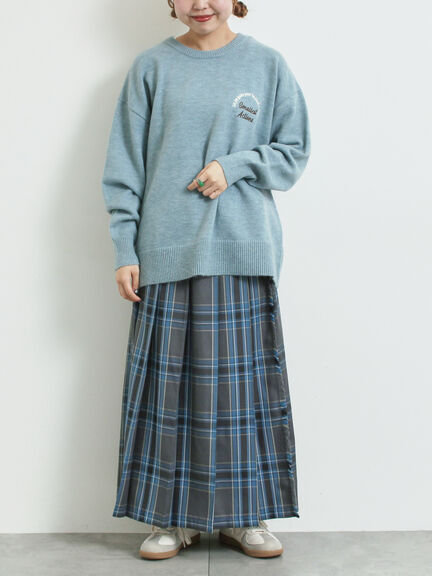 ロゴ刺繍ニットプルオーバー（グレー/レッド/ベージュ/ミント/ネイビー）｜SM2（エスエムツー）通販