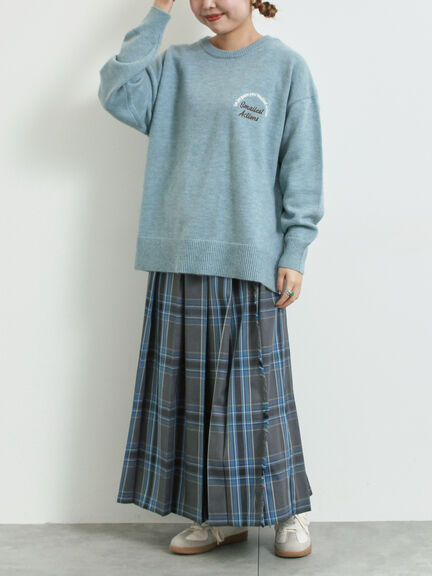 ロゴ刺繍ニットプルオーバー（グレー/レッド/ベージュ/ミント/ネイビー）｜SM2（エスエムツー）通販