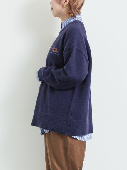 ロゴ刺繍ニットプルオーバー（グレー/レッド/ベージュ/ミント/ネイビー）｜SM2（エスエムツー）通販