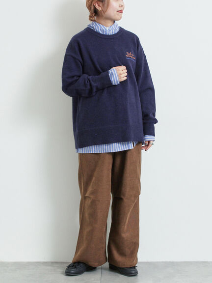 ロゴ刺繍ニットプルオーバー（グレー/レッド/ベージュ/ミント/ネイビー）｜SM2（エスエムツー）通販