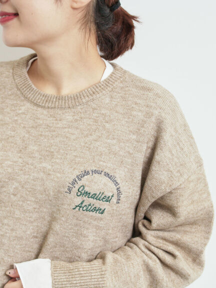 ロゴ刺繍ニットプルオーバー（グレー/レッド/ベージュ/ミント/ネイビー）｜SM2（エスエムツー）通販