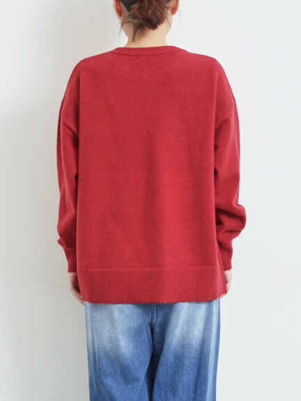 ロゴ刺繍ニットプルオーバー（グレー/レッド/ベージュ/ミント/ネイビー）｜SM2（エスエムツー）通販