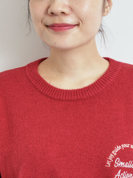 ロゴ刺繍ニットプルオーバー（グレー/レッド/ベージュ/ミント/ネイビー）｜SM2（エスエムツー）通販