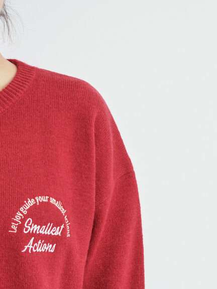 ロゴ刺繍ニットプルオーバー（グレー/レッド/ベージュ/ミント/ネイビー）｜SM2（エスエムツー）通販