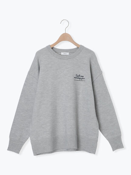 ロゴ刺繍ニットプルオーバー（グレー/レッド/ベージュ/ミント/ネイビー）｜SM2（エスエムツー）通販