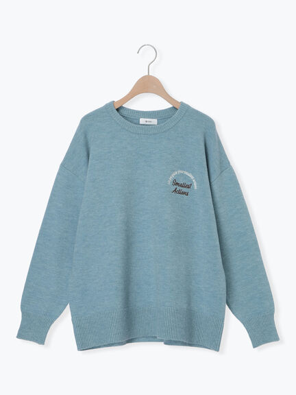 ロゴ刺繍ニットプルオーバー（グレー/レッド/ベージュ/ミント/ネイビー）｜SM2（エスエムツー）通販