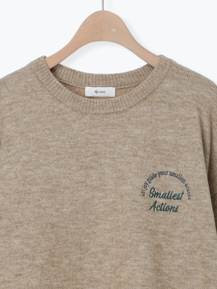 ロゴ刺繍ニットプルオーバー（グレー/レッド/ベージュ/ミント/ネイビー）｜SM2（エスエムツー）通販