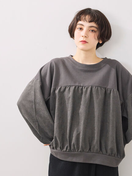 布帛切替裏毛プルオーバー（グレー/ブラウン/サックスブルー）｜SM2（エスエムツー）通販