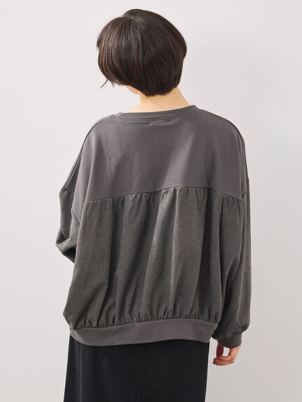 布帛切替裏毛プルオーバー（グレー/ブラウン/サックスブルー）｜SM2（エスエムツー）通販