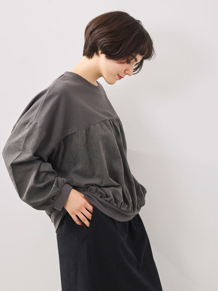 布帛切替裏毛プルオーバー（グレー/ブラウン/サックスブルー）｜SM2（エスエムツー）通販