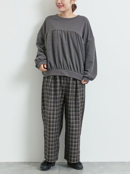 布帛切替裏毛プルオーバー（グレー/ブラウン/サックスブルー）｜SM2（エスエムツー）通販