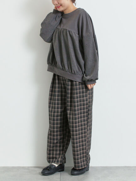 布帛切替裏毛プルオーバー（グレー/ブラウン/サックスブルー）｜SM2（エスエムツー）通販