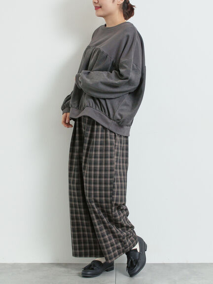 布帛切替裏毛プルオーバー（グレー/ブラウン/サックスブルー）｜SM2（エスエムツー）通販