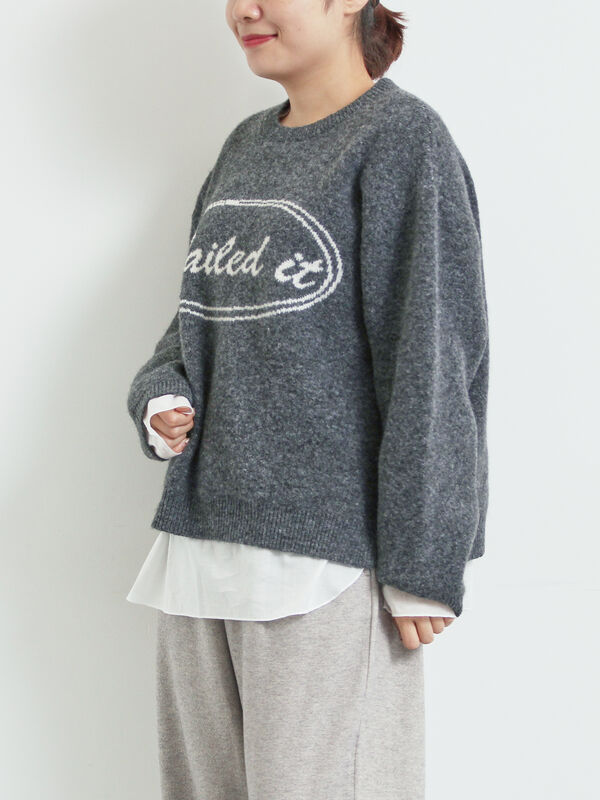 セール】 ロゴニットプルオーバー（グレー/チャコールグレー/モカ