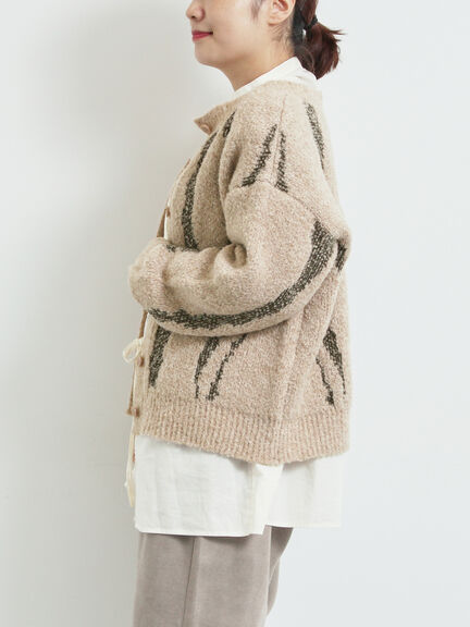 前後2wayジャカード柄ニット（グレー/ベージュ/ブルー）｜SM2（エスエムツー）通販