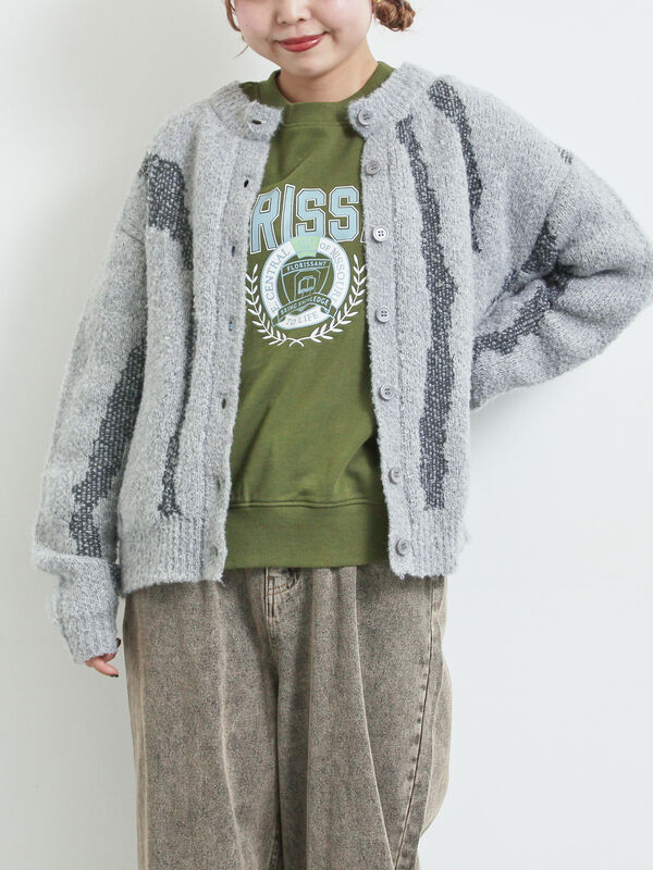 セール】 前後2wayジャカード柄ニット（グレー/ベージュ/ブルー