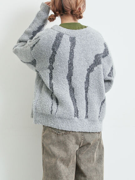 前後2wayジャカード柄ニット（グレー/ベージュ/ブルー）｜SM2（エスエムツー）通販