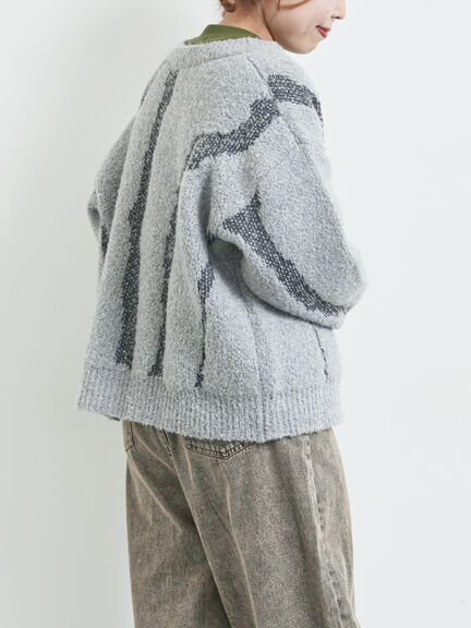 前後2wayジャカード柄ニット（グレー/ベージュ/ブルー）｜SM2（エスエムツー）通販
