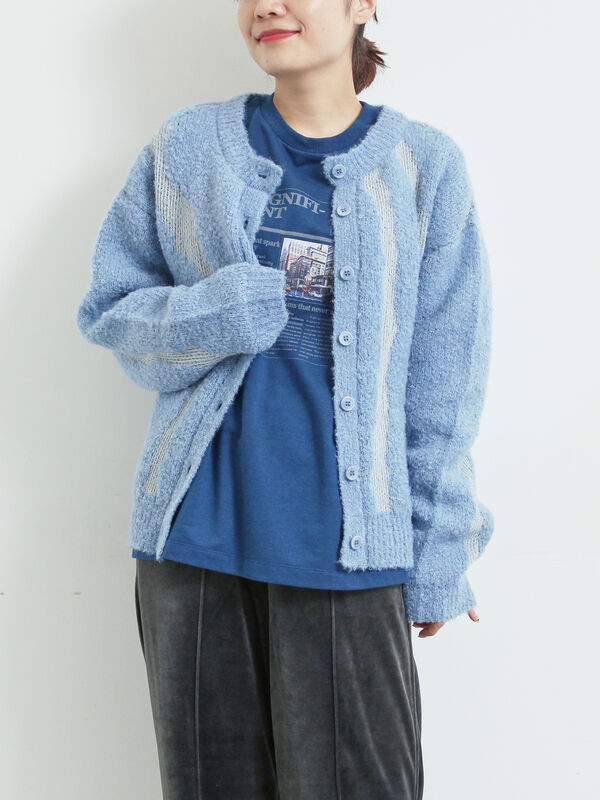 セール】 前後2wayジャカード柄ニット（グレー/ベージュ/ブルー