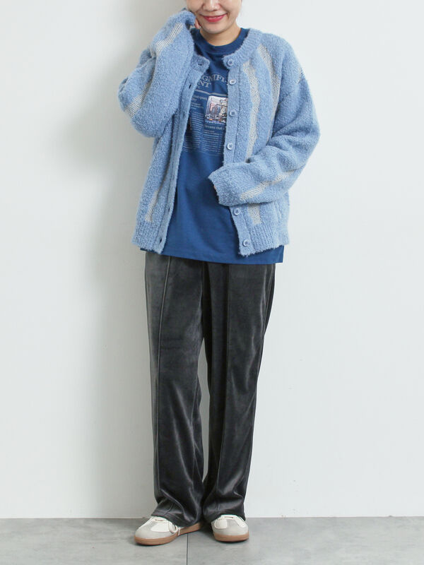 セール】 前後2wayジャカード柄ニット（グレー/ベージュ/ブルー