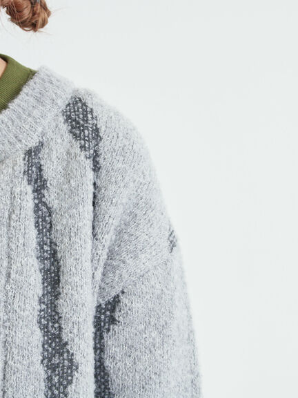 前後2wayジャカード柄ニット（グレー/ベージュ/ブルー）｜SM2（エスエムツー）通販