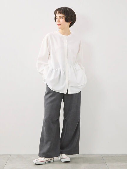 切替ギャザーブラウス（オフホワイト/ブラック/サックスブルー）｜SM2（エスエムツー）通販