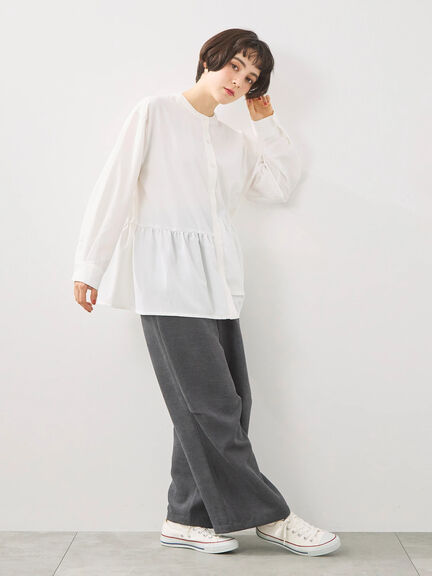 切替ギャザーブラウス（オフホワイト/ブラック/サックスブルー）｜SM2（エスエムツー）通販