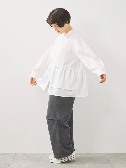 切替ギャザーブラウス（オフホワイト/ブラック/サックスブルー）｜SM2（エスエムツー）通販