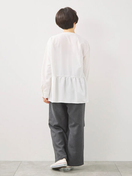 切替ギャザーブラウス（オフホワイト/ブラック/サックスブルー）｜SM2（エスエムツー）通販