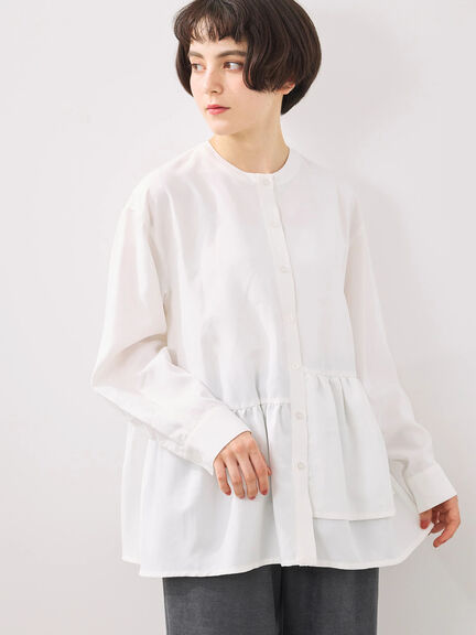 切替ギャザーブラウス（オフホワイト/ブラック/サックスブルー）｜SM2（エスエムツー）通販