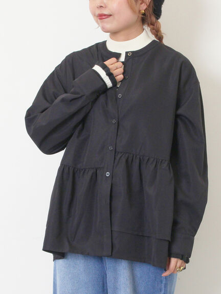 切替ギャザーブラウス（オフホワイト/ブラック/サックスブルー）｜SM2（エスエムツー）通販