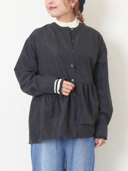 切替ギャザーブラウス（オフホワイト/ブラック/サックスブルー）｜SM2（エスエムツー）通販