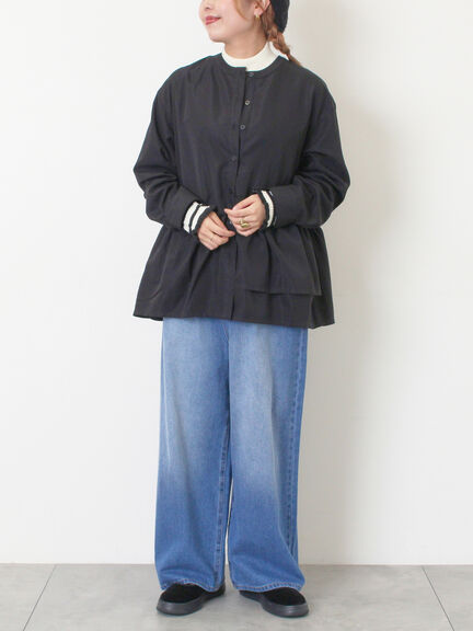 切替ギャザーブラウス（オフホワイト/ブラック/サックスブルー）｜SM2（エスエムツー）通販