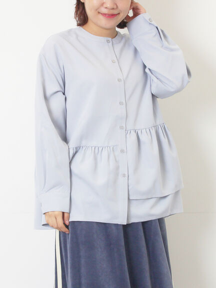 切替ギャザーブラウス（オフホワイト/ブラック/サックスブルー）｜SM2（エスエムツー）通販