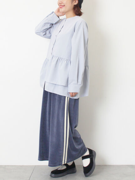 切替ギャザーブラウス（オフホワイト/ブラック/サックスブルー）｜SM2（エスエムツー）通販