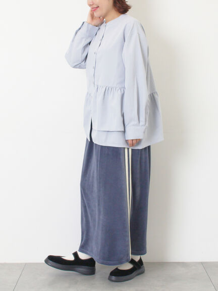 切替ギャザーブラウス（オフホワイト/ブラック/サックスブルー）｜SM2（エスエムツー）通販