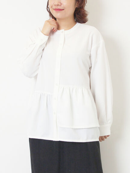 切替ギャザーブラウス（オフホワイト/ブラック/サックスブルー）｜SM2（エスエムツー）通販