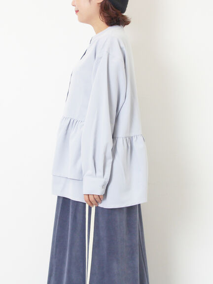 切替ギャザーブラウス（オフホワイト/ブラック/サックスブルー）｜SM2（エスエムツー）通販