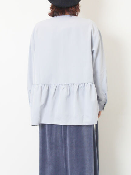 切替ギャザーブラウス（オフホワイト/ブラック/サックスブルー）｜SM2（エスエムツー）通販