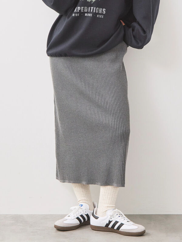 リブニットスカート（グレー）｜SM2（エスエムツー）通販