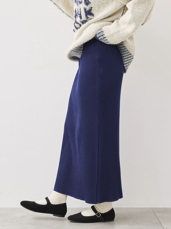 リブニットスカート（ネイビー）｜SM2（エスエムツー）通販