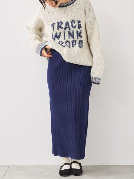 リブニットスカート（グレー/ブラック/ネイビー）｜SM2（エスエムツー）通販