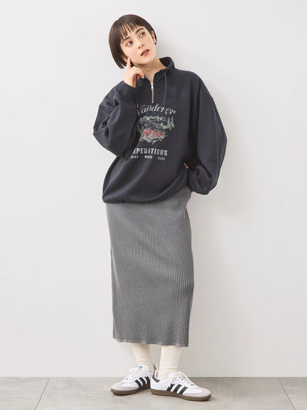 リブニットスカート（グレー/ブラック/ネイビー）｜SM2（エスエムツー）通販