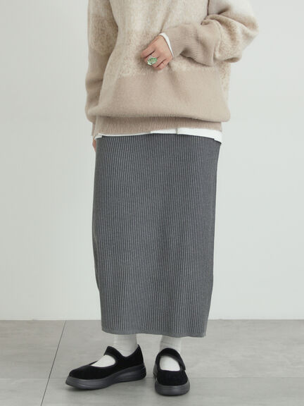 リブニットスカート（グレー/ブラック/ネイビー）｜SM2（エスエムツー）通販