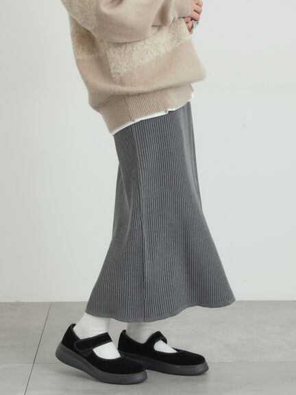 リブニットスカート（グレー/ブラック/ネイビー）｜SM2（エスエムツー）通販