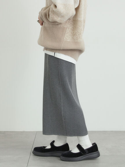 リブニットスカート（グレー/ブラック/ネイビー）｜SM2（エスエムツー）通販