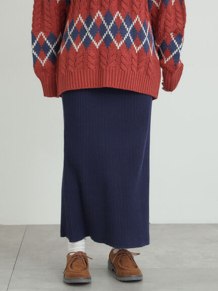 リブニットスカート（グレー/ブラック/ネイビー）｜SM2（エスエムツー）通販