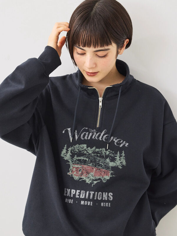 裏起毛ハーフジッププルオーバー（ネイビー）｜SM2（エスエムツー）通販